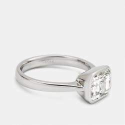 2.00 cts Radiant Cut Lab Grown Diamond 18k White Gold Ring Size 52