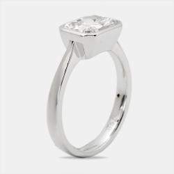 2.00 cts Radiant Cut Lab Grown Diamond 18k White Gold Ring Size 52