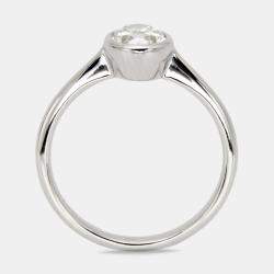 1.00 cts Oval Cut Lab Grown Diamond 18k White Gold Ring Size 52