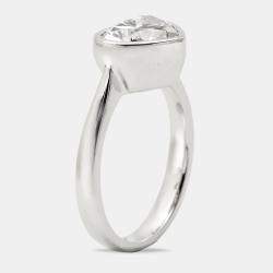 2.00 cts Heart Brilliant Cut Lab Grown Diamond 18k White Gold Ring Size 52