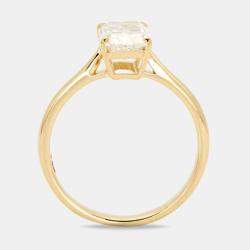 1.50 cts Radiant Brilliant Cut 18k Yellow Gold Ring Size 52