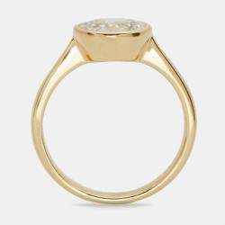 1.10 cts Oval Brilliant 18k Yellow Gold Ring Size 52