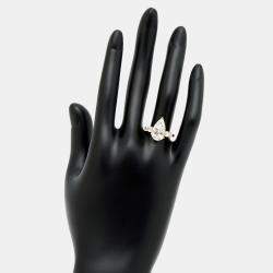 3.80 cts Pear Brilliant Lab Grown Diamond 18k Yellow Gold Ring Size 52