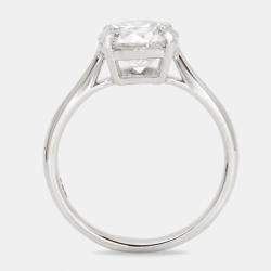 2.00 cts Round Brilliant Lab Grown Diamond 18k White Gold Ring Size 52