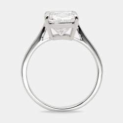 3.00 cts Cushion Brilliant Lab Grown Diamond 18k White Gold Ring Size 52