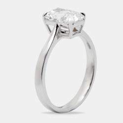 1.50 cts Radiant Brilliant Cut 18k White Gold Ring Size 52