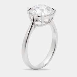 3.15 cts Round Brilliant Lab Grown Diamond 18k White Gold Ring Size 52