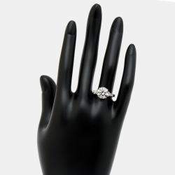 3.75 cts Round and Tapper Lab Grown Diamond 18k White Gold Size 52