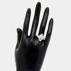 6.00 cts Marquise and Trillion Lab Grown Diamond 18k White Gold Ring Size 53