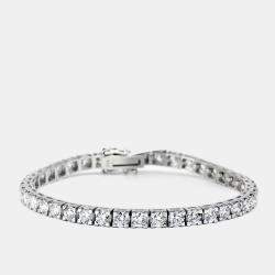 6.45 cts Round Brilliant Cut Lab Grown Diamonds 18k White Gold Tennis Bracelet