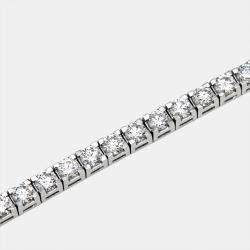 6.45 cts Round Brilliant Cut Lab Grown Diamonds 18k White Gold Tennis Bracelet