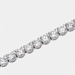 Pre Owned 20.13 cts Round Brilliant Cut Lab Grown Diamonds 18k White Gold Tennis Bracelet
