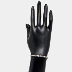 Pre Owned 5.96 cts Round Brilliant Cut Lab Grown Diamonds 18k White Gold Tennis Bracelet