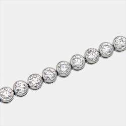 Pre Owned 5.96 cts Round Brilliant Cut Lab Grown Diamonds 18k White Gold Tennis Bracelet