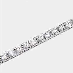 Pre Owned 9.10 cts Round Brilliant Cut Lab Grown Diamonds 18k White Gold Tennis Bracelet
