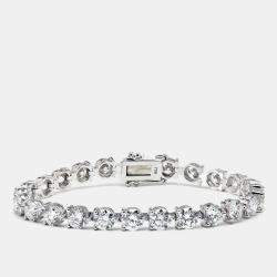 Pre Owned 12.98 cts Round Brilliant Cut Lab Grown Diamonds 18k White Gold Tennis Bracelet