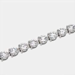 Pre Owned 12.98 cts Round Brilliant Cut Lab Grown Diamonds 18k White Gold Tennis Bracelet