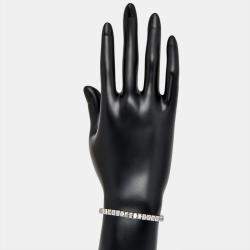 Pre Owned 11.51 cts Emerald Step Cut Lab Grown Diamonds 18k White Gold Tennis Bracelet