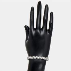 Pre Owned 15.31 cts Marquise Brilliant Cut Lab Grown Diamonds 18k White Gold Tennis Bracelet