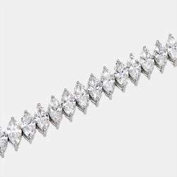 Pre Owned 15.31 cts Marquise Brilliant Cut Lab Grown Diamonds 18k White Gold Tennis Bracelet