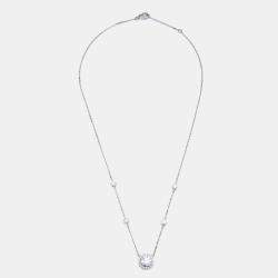 Pre Owned 1.80 cts Round Briliant Cut 14k White Gold Lab Grown Diamonds Necklace