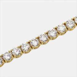Pre Owned 14.50 cts Round Brilliant Lab Grown Diamonds 18k Yellow Gold Tennis Bracelet