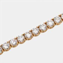 14.50 cts Round Brilliant Lab Grown Diamonds 18k Rose Gold Tennis Bracelet