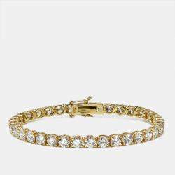 9.80 cts Round Brilliant Lab Grown Diamonds 18k Yellow Gold Tennis Bracelet