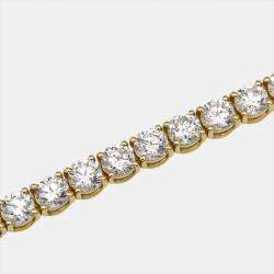 9.80 cts Round Brilliant Lab Grown Diamonds 18k Yellow Gold Tennis Bracelet