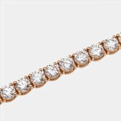 Pre Owned 9.80 cts Round Brilliant Lab Grown Diamonds 18k Rose Gold Tennis Bracelet