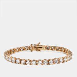 Pre Owned 9.80 cts Round Brilliant Lab Grown Diamonds 18k Rose Gold Tennis Bracelet