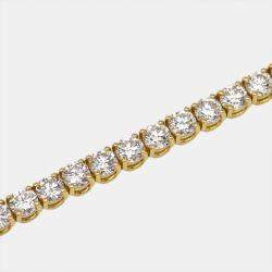 Pre Owned 5.30 cts Round Brilliant Lab Grown Diamonds 18k Yellow Gold Tennis Bracelet