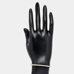 Pre Owned 5.30 cts Round Brilliant Lab Grown Diamonds 18k Yellow Gold Tennis Bracelet