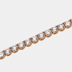 Pre Owned 6.00 cts Round Brilliant Lab Grown Diamonds 18k Rose Gold Tennis Bracelet