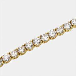 Pre Owned 8.00 cts Round Brilliant Lab Grown Diamonds 18k Yellow Gold Tennis Bracelet