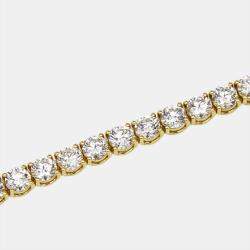 11 cts Round Brilliant Lab Grown Diamonds 18k Yellow Gold Tennis Bracelet