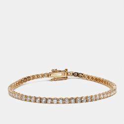 Pre Owned 3.50 cts Round Brilliant Lab Grown Diamonds 18k Rose Gold Tennis Bracelet