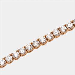 Pre Owned 3.50 cts Round Brilliant Lab Grown Diamonds 18k Rose Gold Tennis Bracelet