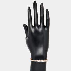 Pre Owned 7.30 cts Round Brilliant Lab Grown Diamonds 18k Rose Gold Tennis Bracelet