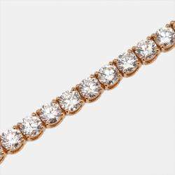 Pre Owned 7.30 cts Round Brilliant Lab Grown Diamonds 18k Rose Gold Tennis Bracelet