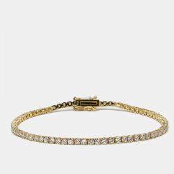 Pre Owned 2.30 cts Round Brilliant Lab Grown Diamonds 18k Yellow Gold Tennis Bracelet