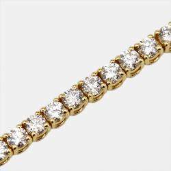 Pre Owned 2.30 cts Round Brilliant Lab Grown Diamonds 18k Yellow Gold Tennis Bracelet