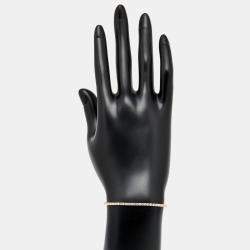 Pre Owned 2.30 cts Round Brilliant Lab Grown Diamonds 18k Yellow Gold Tennis Bracelet