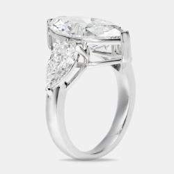 Pre Owned 7.10 cts Marquise and Pear Lab Grown Diamond 18k White Gold Ring Size 51