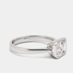Pre Owned 1.50 cts Radiant Cut Lab Grown Diamond 18k White Gold Ring Size 51