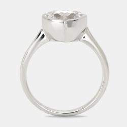 Pre Owned 2.00 cts Heart Brilliant Cut Lab Grown Diamond 18k White Gold Ring Size 51