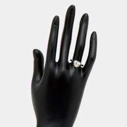 Pre Owned 2.00 cts Heart Brilliant Cut Lab Grown Diamond 18k White Gold Ring Size 51