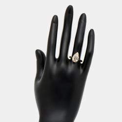 Pre Owned 2.80 cts Pear Brilliant 18k Yellow Gold Lab Grown Diamonds Ring Size 51