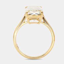 Pre Owned 7.20 cts Elongated Cushion 18k Yellow Gold Lab Grown Diamonds Ring Size 51