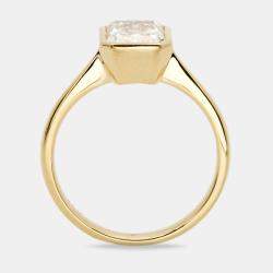 Pre Owned 2.00 cts Radiant Brilliant 18k Yellow Gold Lab Grown Diamonds Ring Size 51